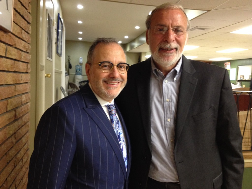 Judge Noach Dear and Assemblyman Dov Hikind after Dear's nomination to become Supreme Court Justice in Kings County. 
